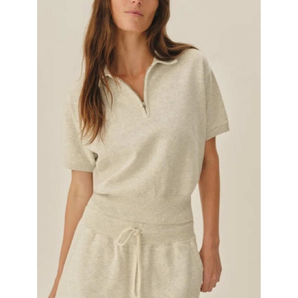 Buck Mason Vintage Interloop Short Sleeve Quarter Zip Morning Haze XS Minimalist